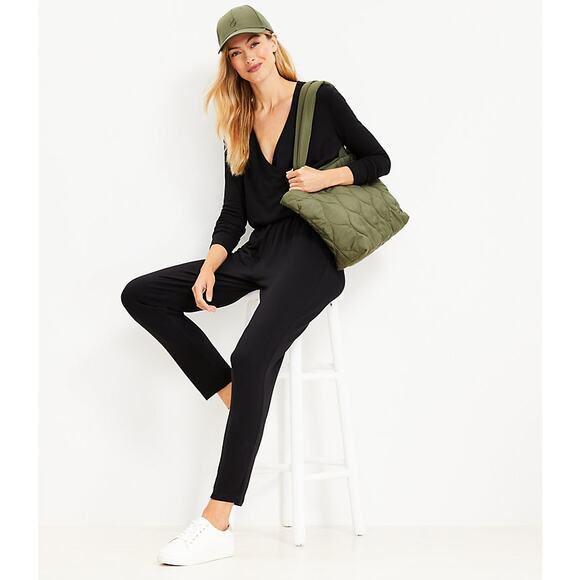 Lou & Grey | Women | Signature Soft Blend Black Crossover Jumpsuit | Size Medium - Picture 11 of 11